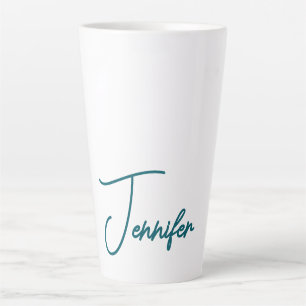 Donkere Teal Trend Modern Minimalistisch Handgesch Latte Mok