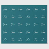 Donkere Teal Trend Moderne Minimalistische Handges Cadeaupapier (Vlak)