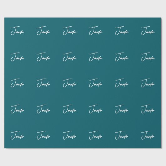 Donkere Teal Trend Moderne Minimalistische Handges Cadeaupapier (Vlak)