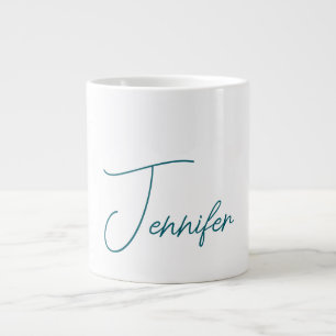 Donkere Teal Trend Moderne Minimalistische Handges Grote Koffiekop