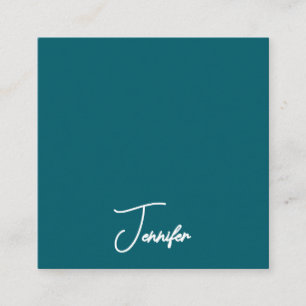 Donkere Teal Trend Moderne Minimalistische Handges Informatiekaartje
