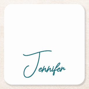Donkere Teal Trend Moderne Minimalistische Handges Kartonnen Onderzetters