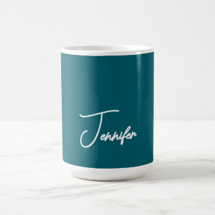 Donkere Teal Trend Moderne Minimalistische Handges Koffiemok