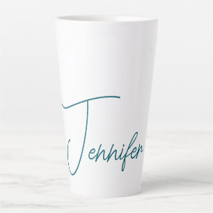 Donkere Teal Trend Moderne Minimalistische Handges Latte Mok