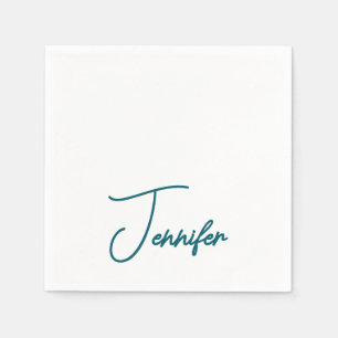 Donkere Teal Trend Moderne Minimalistische Handges Servet