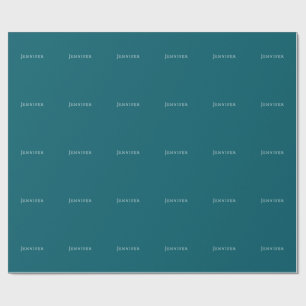 Donkere Teal Trendy Moderne Minimalistische Uw Naa Cadeaupapier