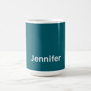 Donkere Teal Trendy Moderne Minimalistische Uw Naa Koffiemok