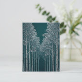 Donkere Teal Witte Berkenbosbomen Briefkaart (Staand voorkant)