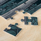Donkere Teal Witte Berkenbosbomen  Legpuzzel (Zijkant)