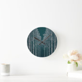 Donkere Teal Witte Berkenbosbomen Ronde Klok (Huis)