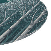 Donkere Teal Witte Berkenbosbomen Snijplank (Hoek)