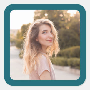 Donkere Tealrandfoto Vierkante Sticker