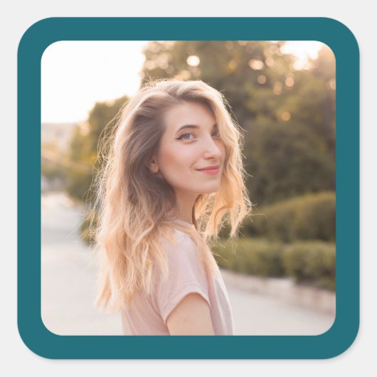 Donkere Tealrandfoto Vierkante Sticker (Voorkant)
