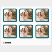 Donkere Tealrandfoto Vierkante Sticker (Vel)