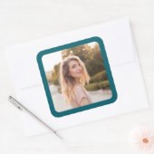 Donkere Tealrandfoto Vierkante Sticker (Envelop)