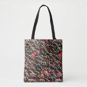 Donkere tegels in getextureerde ruwe stijl, mozaïe tote bag (Voorkant)