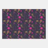 Donkere tennispatronen op inpakpapier vel (Voorkant 3)