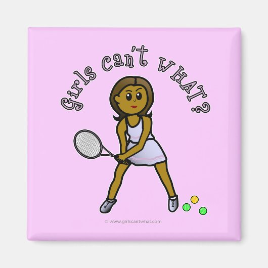 Donkere tennisspeler Meisje Magneet (Voorkant)
