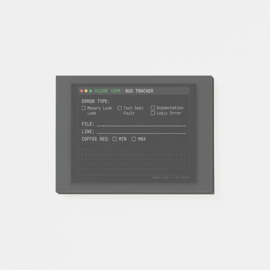 Donkere Terminal Bug Tracker Software Engineer Pos Post-it® Notes (Voorkant)