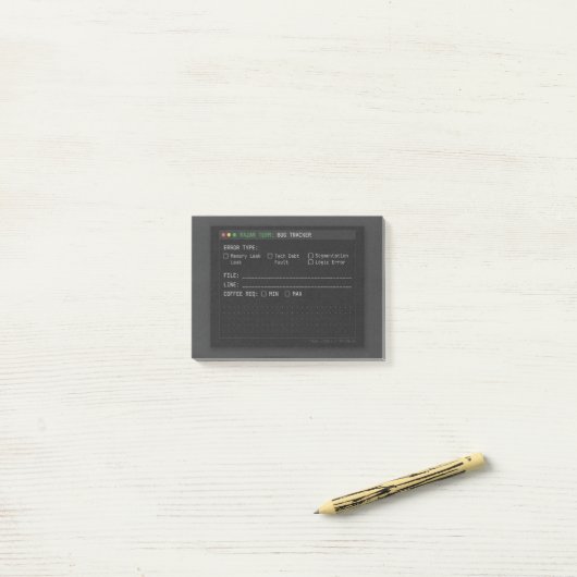 Donkere Terminal Bug Tracker Software Engineer Pos Post-it® Notes (Op bureau)