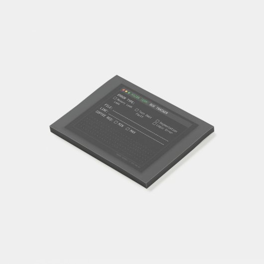 Donkere Terminal Bug Tracker Software Engineer Pos Post-it® Notes (Schuin)