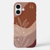 Donkere terracotta Boho Colflow botanische monogra Case-Mate iPhone Case (Achterkant)