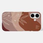 Donkere terracotta Boho Colflow botanische monogra Case-Mate iPhone Case (Achterkant (horizontaal))