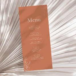 Donkere Terracotta Botanische Trouwmenu Menu