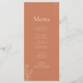 Donkere Terracotta Botanische Trouwmenu Menu (Voorkant)