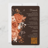 Donkere terracotta bruiloft uitnodiging (Achterkant)