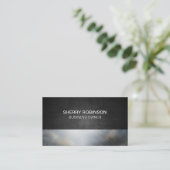Donkere textuur | Metallic geborsteld Visitekaartje (Staand voorkant)