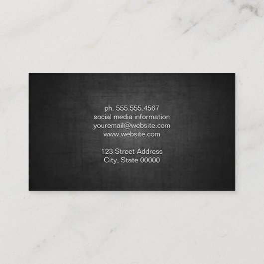 Donkere textuurachtergrond visitekaartje (Achterkant)