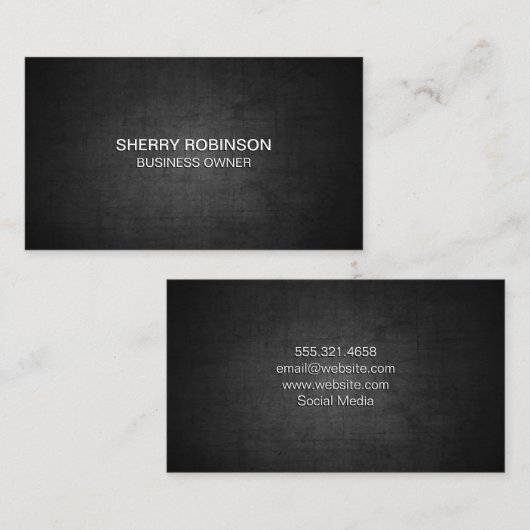Donkere textuurachtergrond visitekaartje (Voorkant / Achterkant)