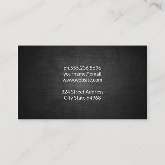 Donkere textuurachtergrond visitekaartje (Achterkant)