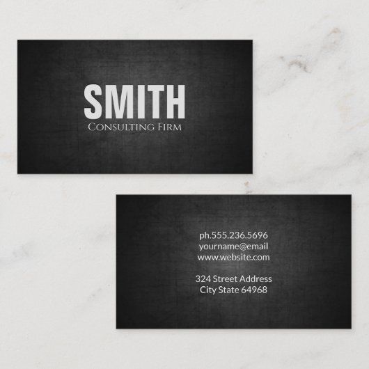 Donkere textuurachtergrond visitekaartje (Voorkant / Achterkant)