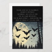 Donkere thema verjaardagsuitnodiging kaart (Voorkant / Achterkant)