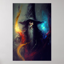 Donkere Tovenaar Fantasy Kunst Poster | Magiër Dec