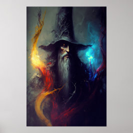 Donkere Tovenaar Fantasy Kunst Poster | Magiër Dec