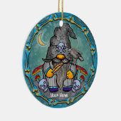 Donkere tovenaar kabouter keramisch ornament (Rechts)