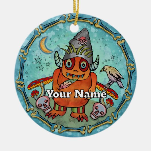 Donkere Tovenaar Monster Keramisch Ornament (Voorkant)