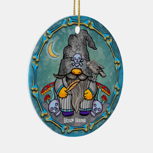 Donkere tovenaarskabouter keramisch ornament (Rechts)