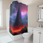 Donkere tower douchegordijn (In situ)