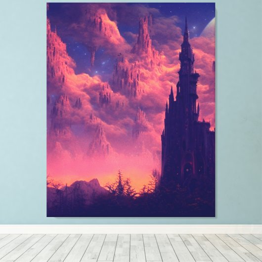 Donkere tower Verrekte canvas afdrukken (Insitu (Houten vloer))