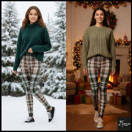 Donkere traditionele bordeauxrode groene winterrui leggings