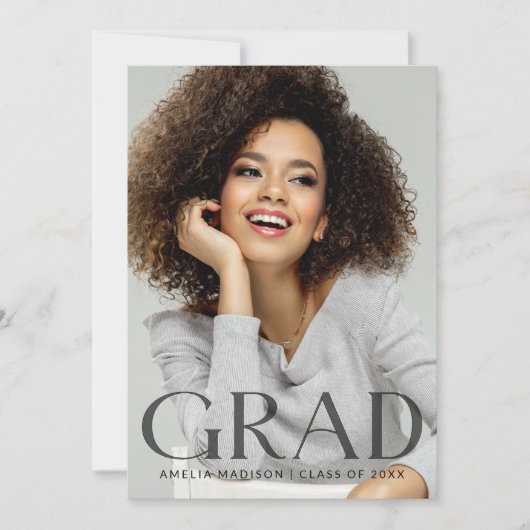 Donkere transparante tekst modern gebold Afstudeer Aankondiging (Voorkant)