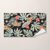 Donkere Tropen Bloem Bladgroen Fantasie met Monogr Bad Handdoek (Handdoek)