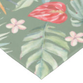 Donkere Tropen Bloem Bladgroen Fantasie met Monogr Tafelkleed (Gekanteld)
