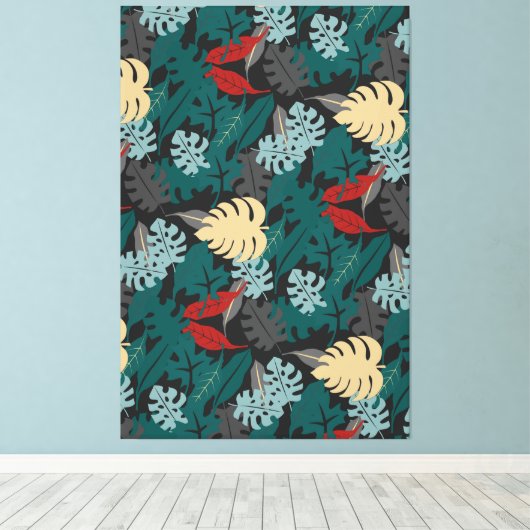 Donkere tropisch canvas afdruk (Insitu (Houten vloer))