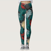 Donkere tropisch leggings (Voorkant)