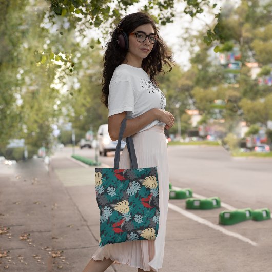 Donkere tropisch tote bag